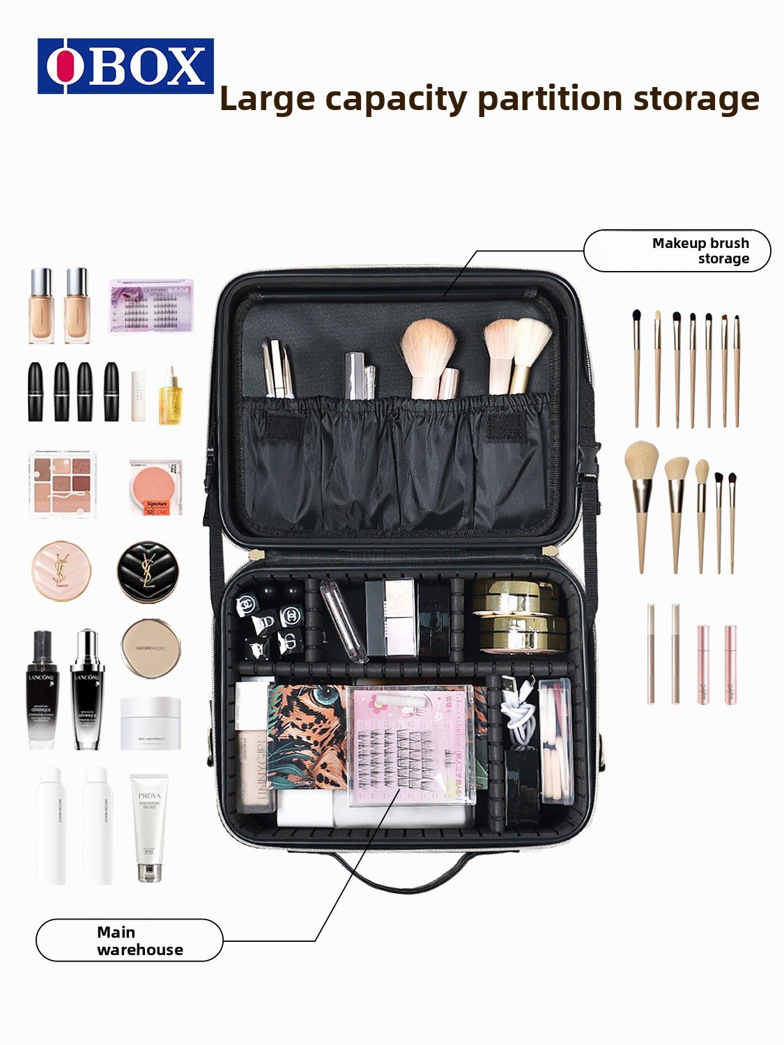 Makeup Bag with Mirror & LED Lamp – All-in-One Lighted Beauty Case for Travel & Home
