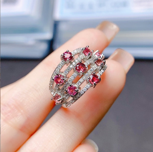 Natural Garnet Ring for Women