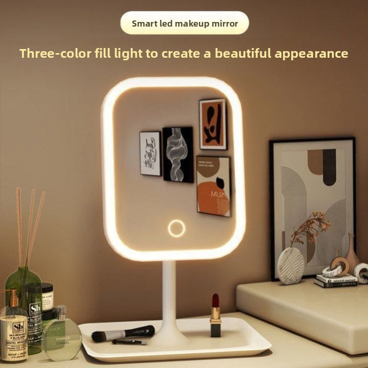 LED Smart Makeup Mirror with Storage – Lighted Vanity Mirror
