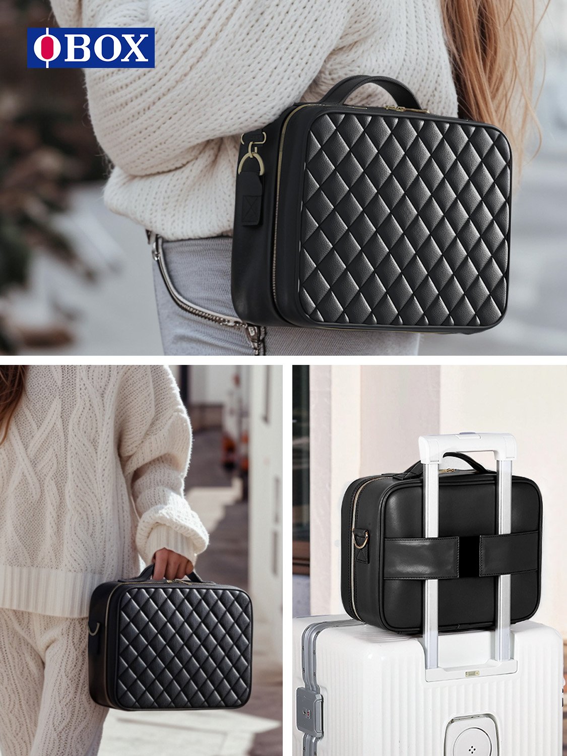 Makeup Bag with Mirror & LED Lamp – All-in-One Lighted Beauty Case for Travel & Home